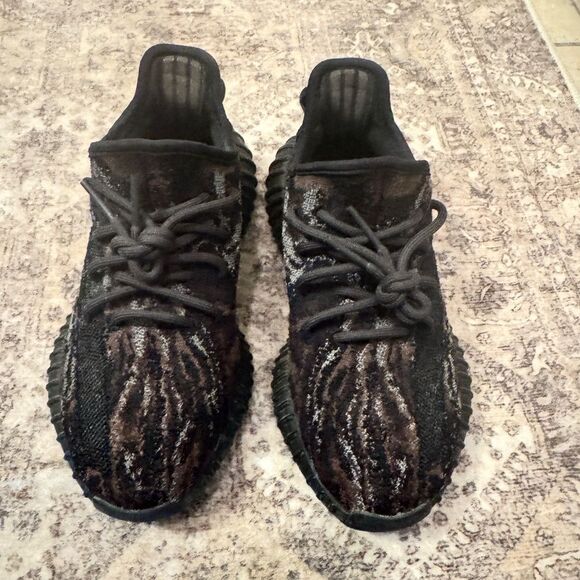 Yeezy Adidas Black and Brown Sneakers with Knit Upper - Picture 1 of 5